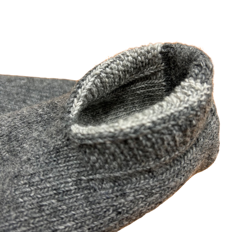 Recycled Wool-Blend Reversible Room Shoes | UNISEX | KIDS 2T, Adult M or L | Charcoal Gray / Gray - CHERRYSTONEstyle