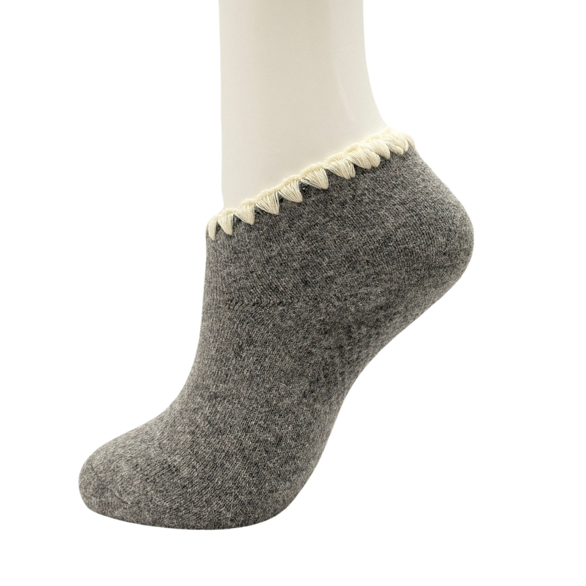 Handcrafted Angora Slipper Socks | With Grips | Medium - CHERRYSTONEstyle