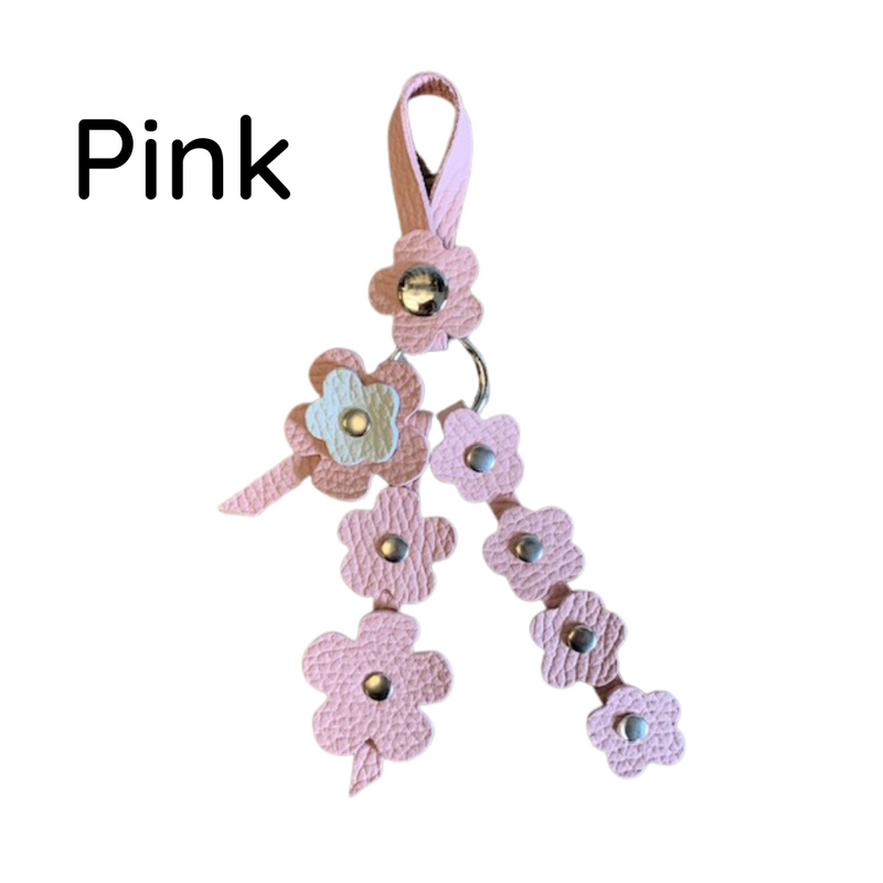 Snap Leather Flower Charm | Solid Color | 9 Colors - CHERRYSTONEstyle