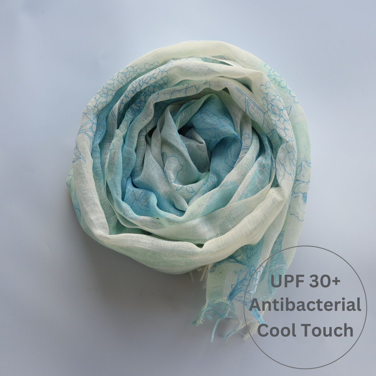 UPF 30+ Handwoven Cooling Fabric Linen Scarf on Loom | Hydrangea - CHERRYSTONEstyle