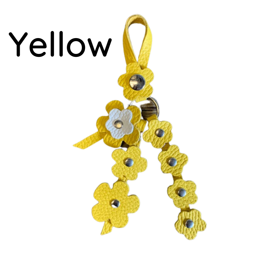 Snap Leather Flower Charm | Solid Color | 9 Colors - CHERRYSTONEstyle
