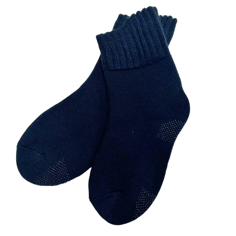 Thermal Sweater Wool Blend Crew Socks | With Grips | Loose Ribbed Cuff | Large | 2 Colors - CHERRYSTONEstyle
