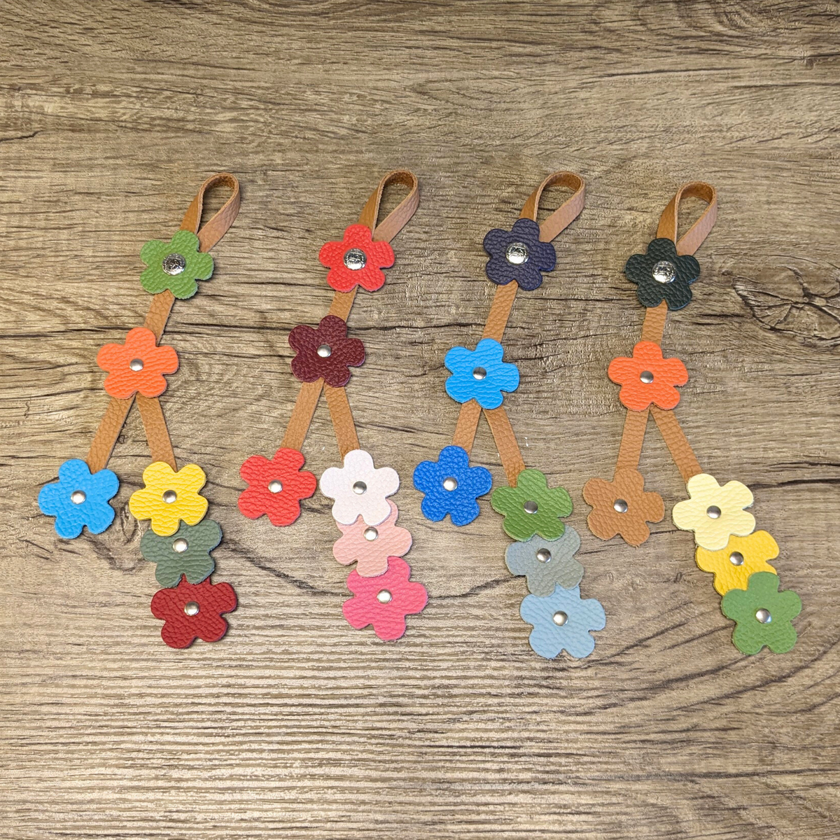 Leather Flower Charm | Bag Flower Charm | Purse Charm | Multi Color - CHERRYSTONEstyle