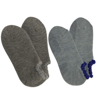 2 PAIRS of Handcrafted Wool Slipper and Thermal Soft-Opening Short Slipper Socks | With Grips | Large. Stylish wool blend slipper socks with plush cushioning and heat-retaining brushed inner pile. Soft outer, secure grips on the soles, and fluffy trim for added comfort. Perfect gift ideas.