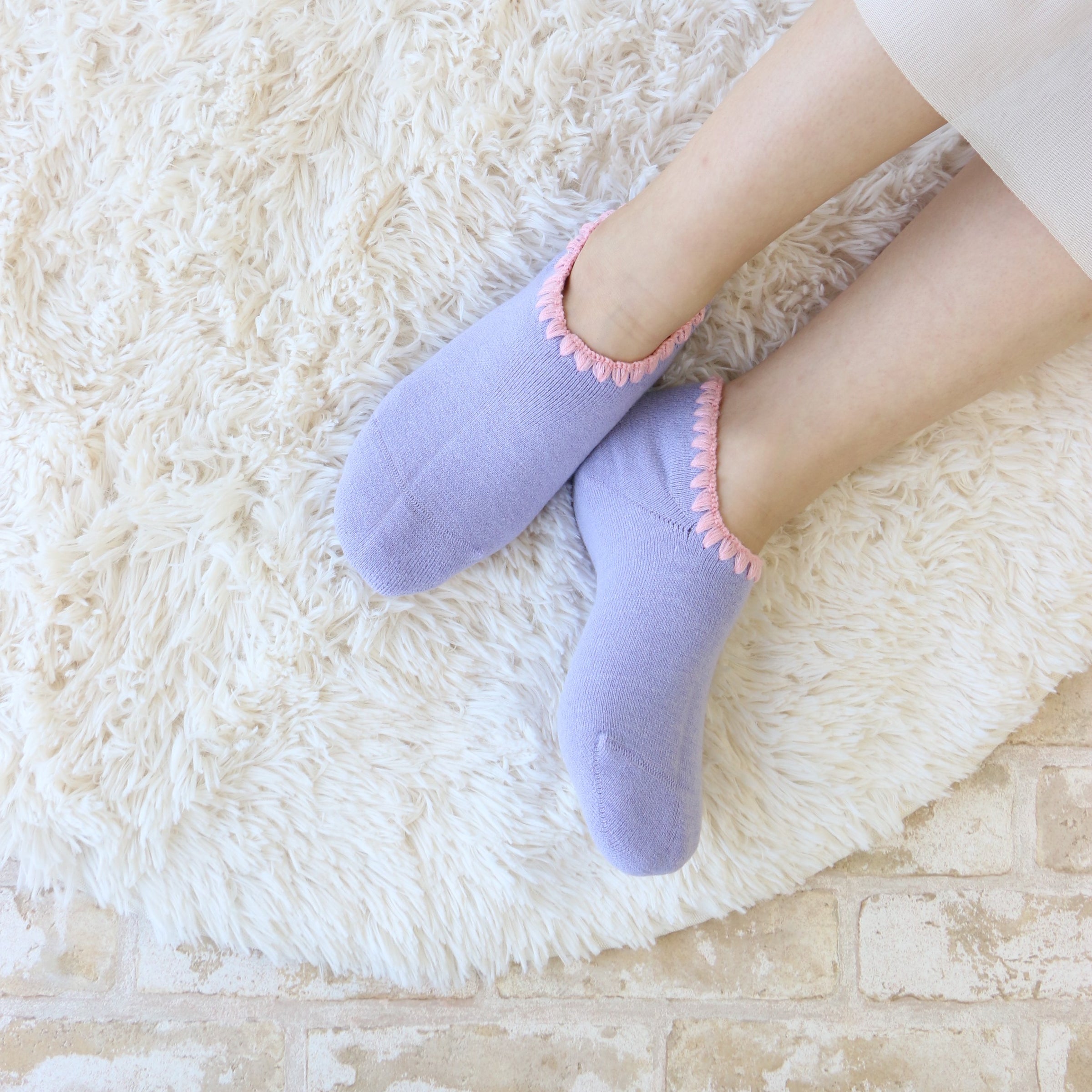 Wool Slipper Socks With Grips Medium - CHERRYSTONEstyle