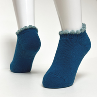SPECIAL DEAL! 2 PAIRS | Thermal Wool Blend Slipper Socks with Grips | Size Medium | Picot Trim | 4 Colors - CHERRYSTONEstyle