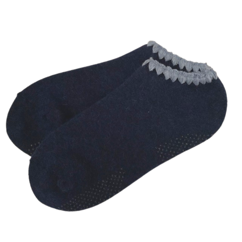 Handcrafted Slipper Socks Silky Angora | With Grips | Large | 4 Colors - CHERRYSTONEstyle