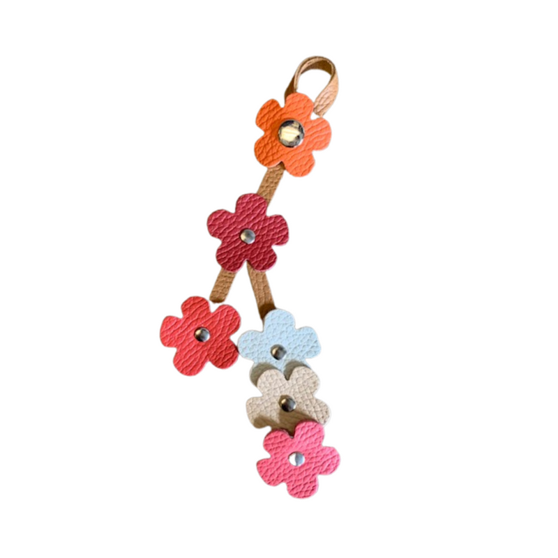 Leather Flower Charm | Bag Flower Charm | Purse Charm | Multi Color - CHERRYSTONEstyle