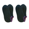 SPECIAL DEAL! 2 PAIRS | Thermal Wool Blend Slipper Socks with Grips | Size Medium | Charcoal with  Mixed Color Picot Trim - CHERRYSTONEstyle