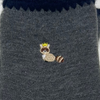 Handcrafted Wool Raccoon Embroidery Crew Socks | Medium | 2 colors - CHERRYSTONEstyle