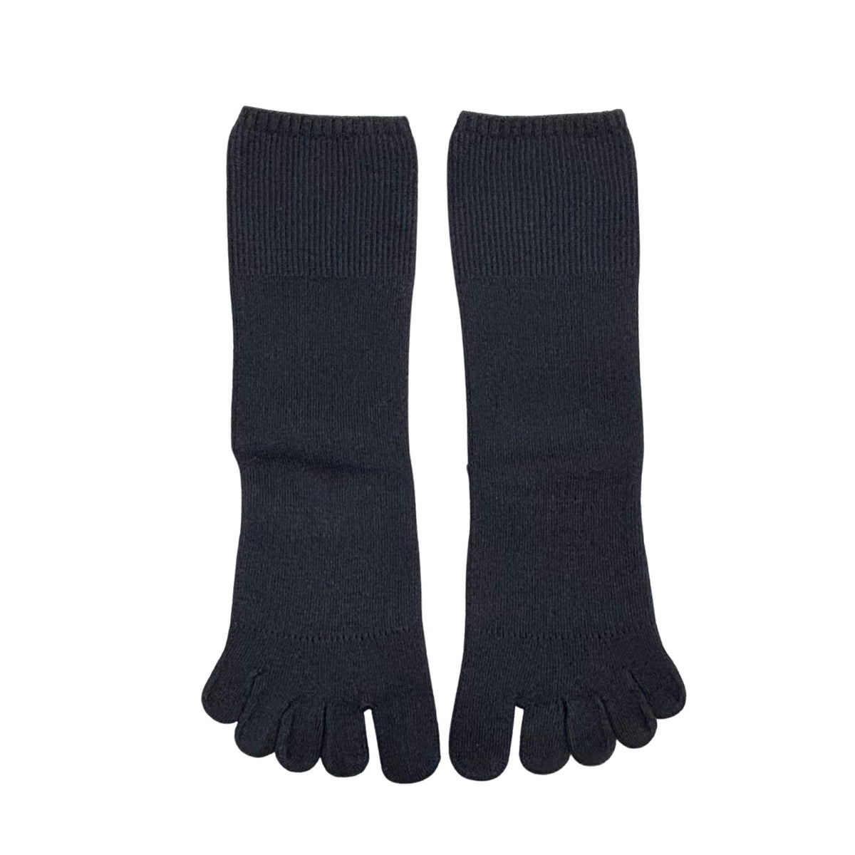 Organic cotton 5-toe socks, black