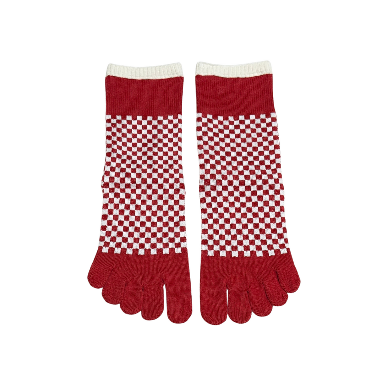 Cotton Blend 3D 5-Toe Socks Japanese Checkered Pattern Medium - Ultimate Comfort and Support, Improved Posture and Balance, Superior Warmth and Moisture Absorption, Unique Japanese Checkered Pattern, CHERRYSTONEstyle