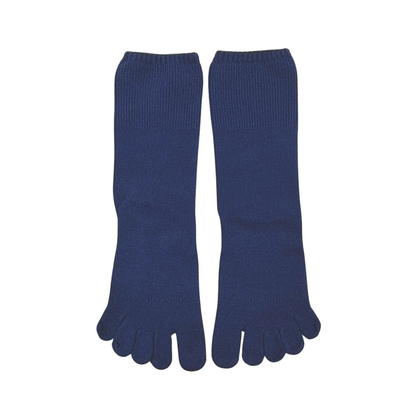 Organic cotton 5-toe socks, navy