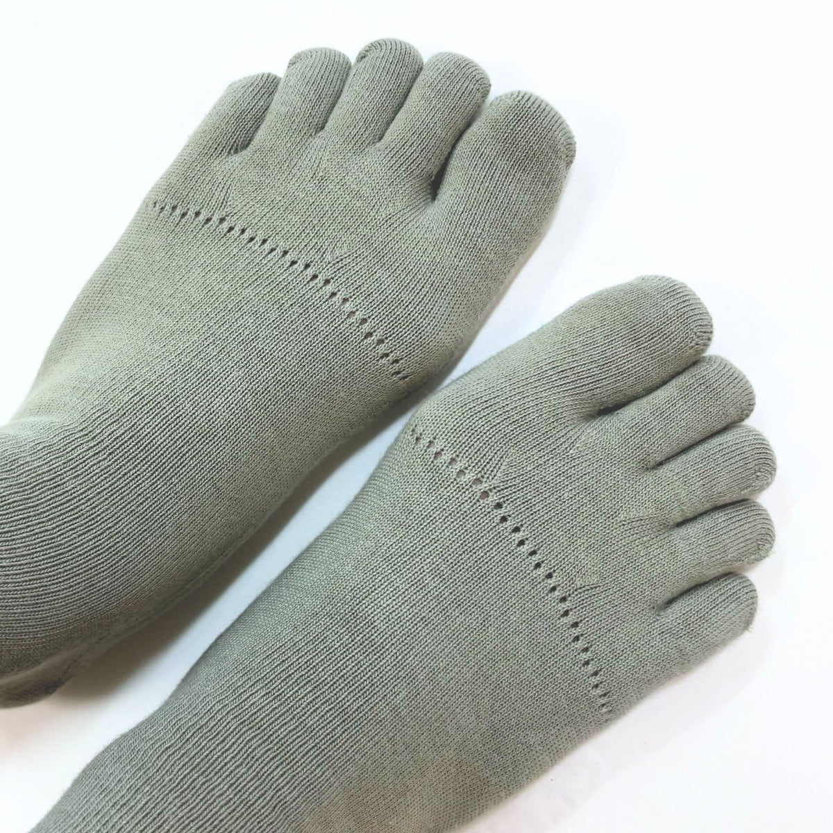 Organic cotton 5-toe socks, khaki