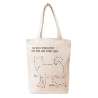 Upcycled Eco-Friendly Mommy and Me Animal Design Tote | Panda, Cat or Shiba Inu | Off White or Black - CHERRYSTONEstyle