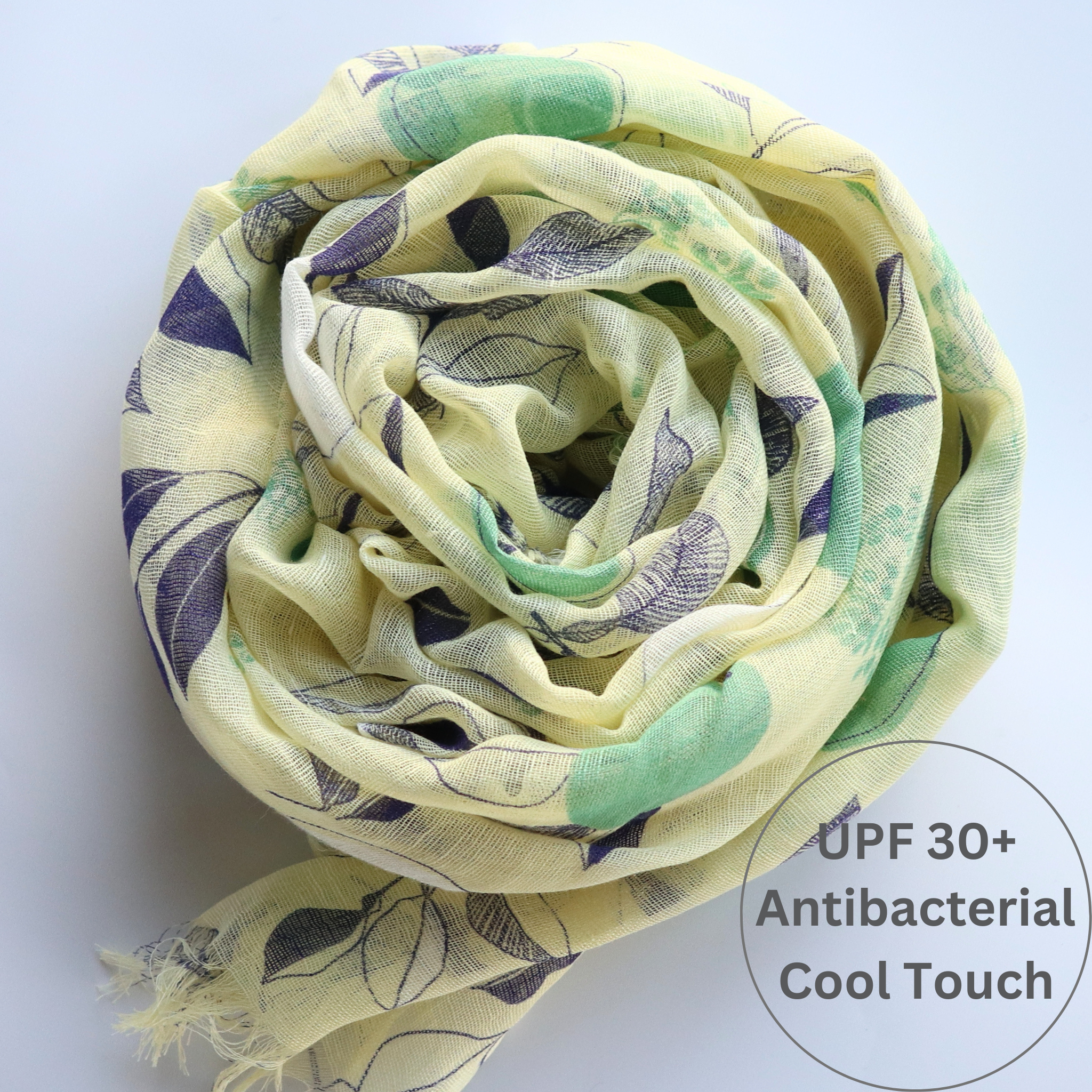 UPF 30+ Handwoven Cooling Fabric Linen Scarf on Loom | Summer Orange - CHERRYSTONEstyle