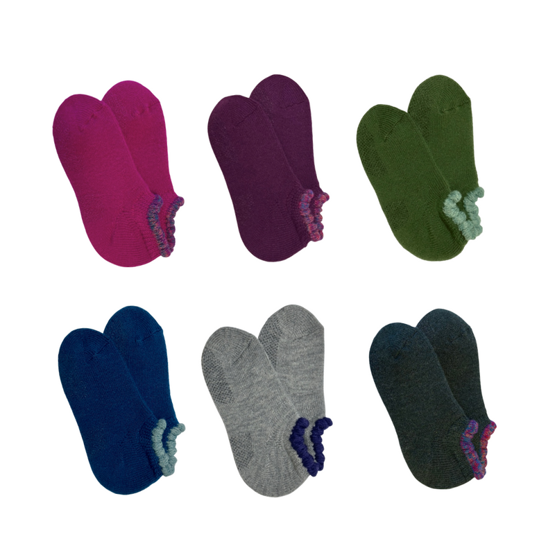 6 PAIRS PACK | Thermal Short Slipper Socks | With Grips | Medium 
Thermal Wool Blend Slipper Socks offer style and warmth. Brushed inner pile provides cushioning and retains heat, while the wool blend adds softness. Secure grips on soles prevent slipping, and a loose cuff with shell-shaped trim adds comfort.
-CHERRYSTONEstyle