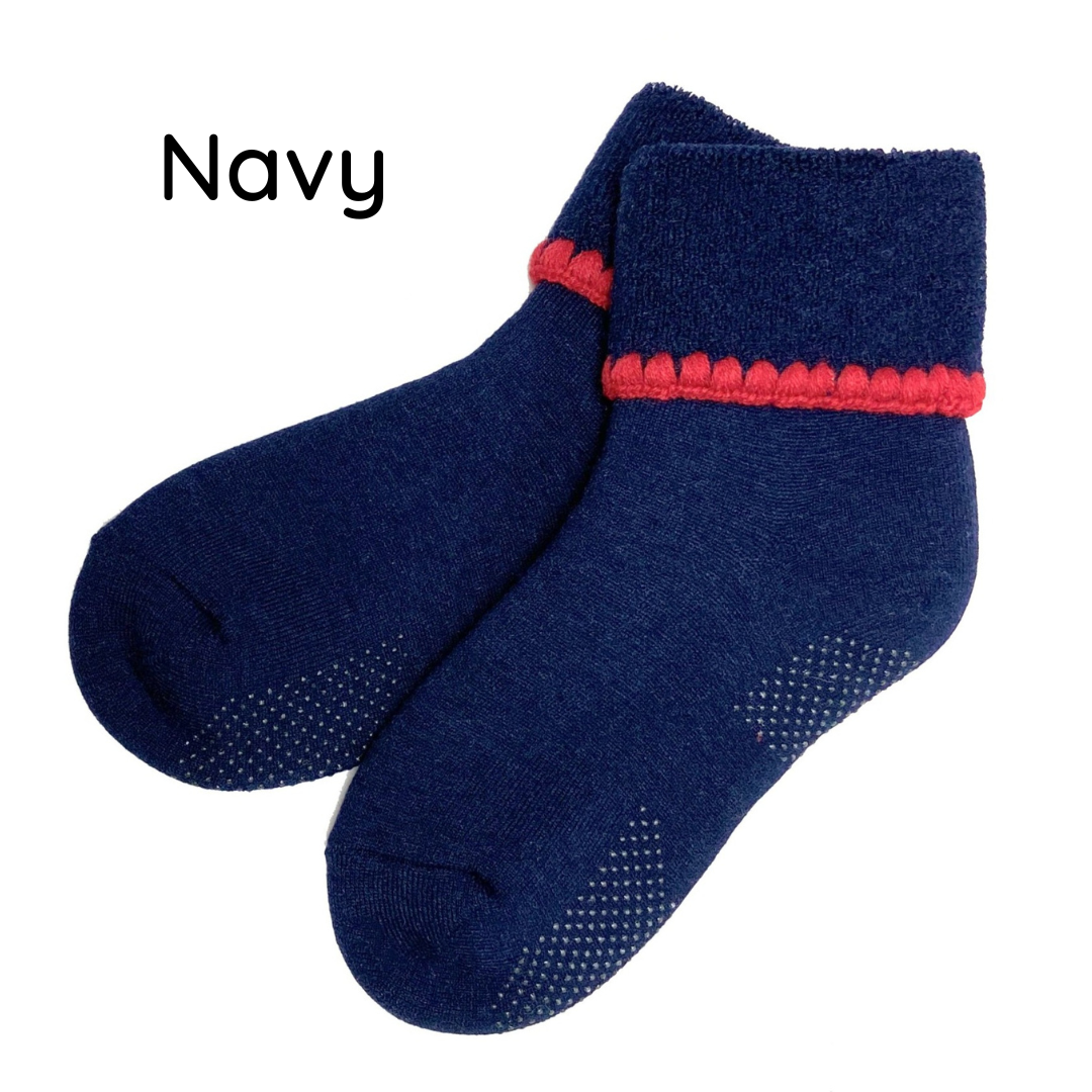 Handcrafted Wool Cuff Socks | Grips | Medium | Turn Cuff | 6 Colors - CHERRYSTONEstyle