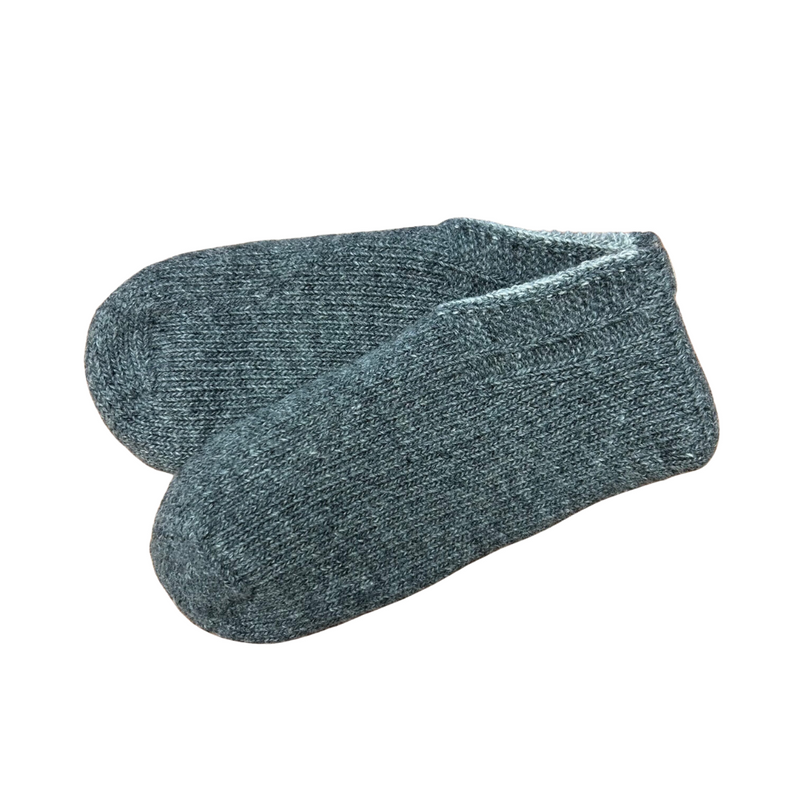 Recycled Wool-Blend Reversible Room Shoes | UNISEX | KIDS 2T, Adult M or L | Charcoal Gray / Gray - CHERRYSTONEstyle