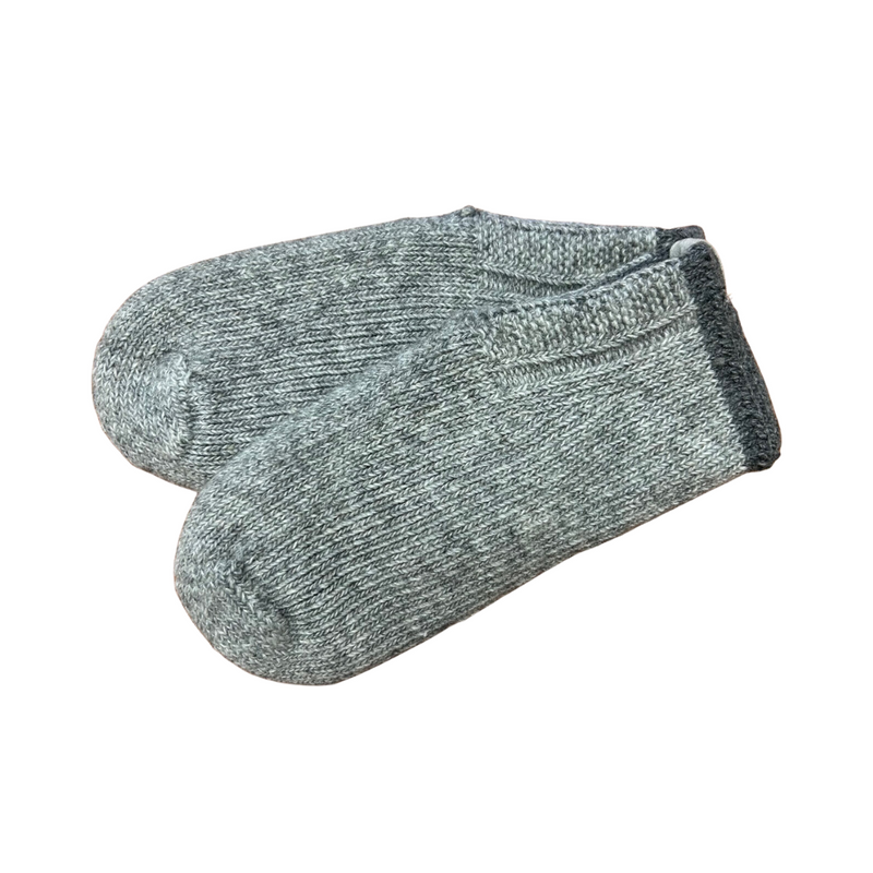 Recycled Wool-Blend Reversible Room Shoes | UNISEX | KIDS 2T, Adult M or L | Charcoal Gray / Gray - CHERRYSTONEstyle