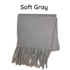 Warm Winter Chunky Fringe Scarf  | Oversized Shawl | Solid 5 Colors - CHERRYSTONEstyle