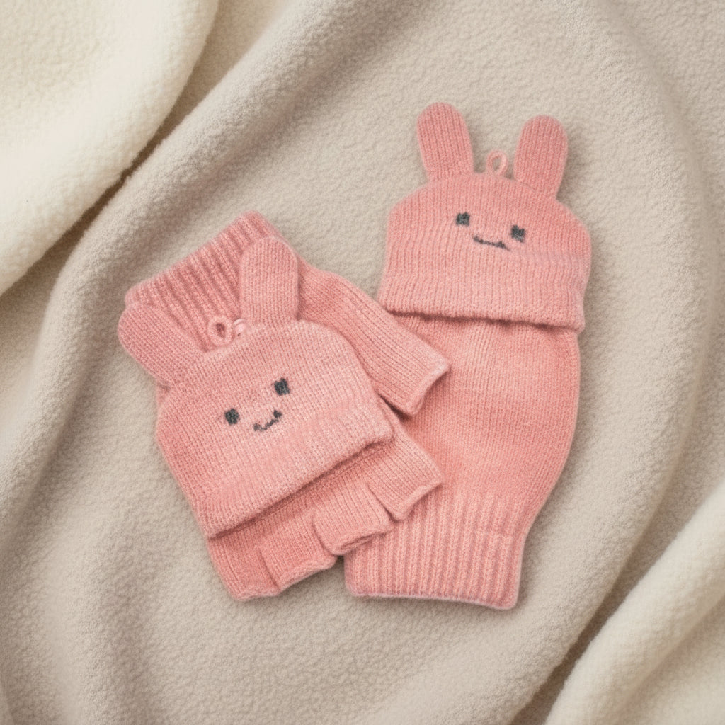 Self-Heating Animal Flip-Top Kids Gloves