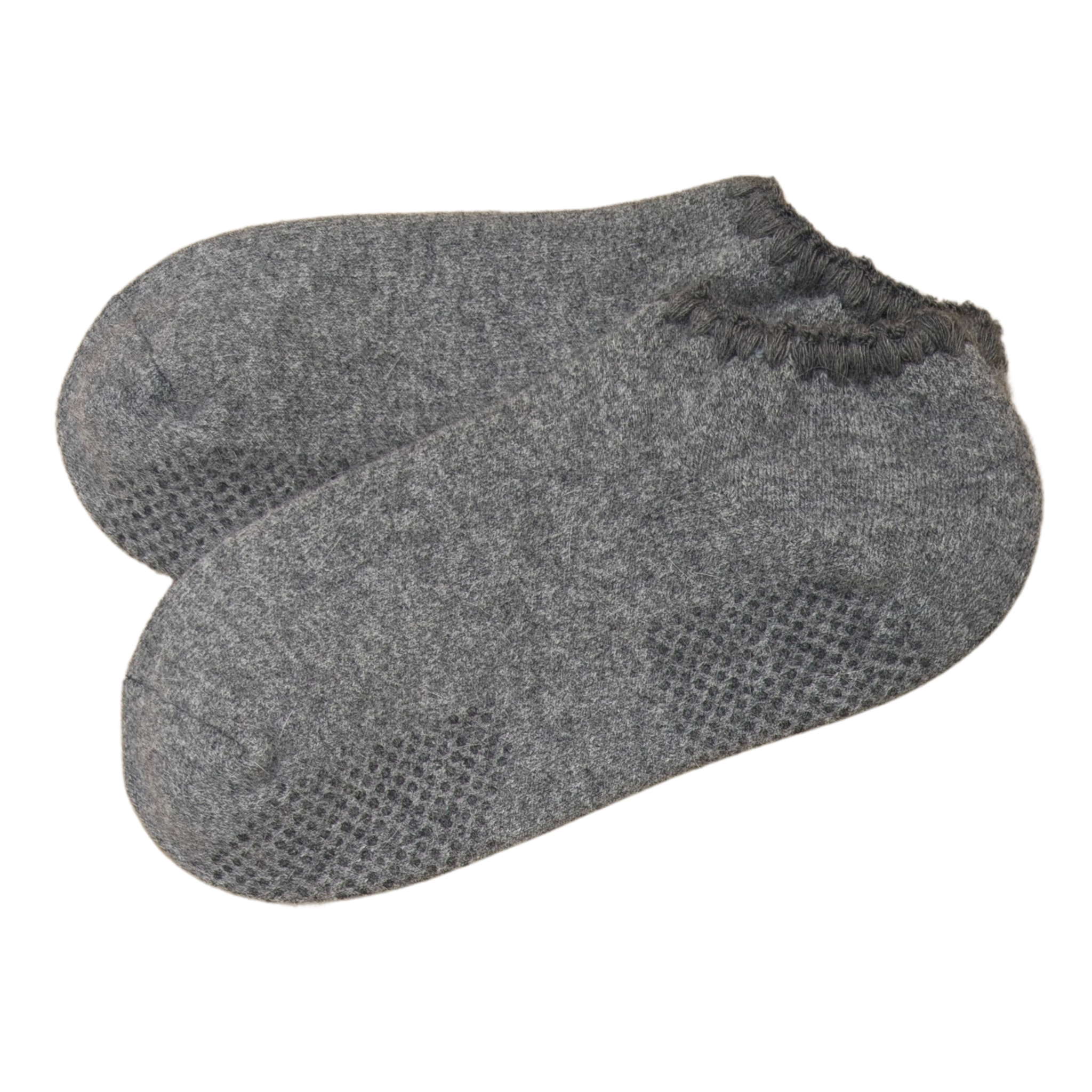 Handcrafted Angora Slipper Socks | With Grips | Large - CHERRYSTONEstyle