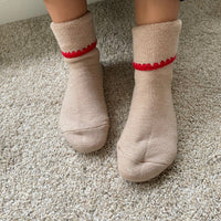 Handcrafted Wool Cuff Socks | Grips / No Grip | Size Medium | Turn Cuff | 6 Colors - CHERRYSTONEstyle