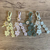 Snap Leather Flower Charm | Bag Flower Charm | Purse Charm | Keychain | Handmade | Solid Color | 5 Colors - CHERRYSTONEstyle