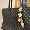 Snap Leather Flower Charm | Bag Flower Charm | Purse Charm | Handmade | Multi Color | 6 Colors - CHERRYSTONEstyle