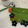 Snap Leather Flower Charm | Bag Flower Charm | Purse Charm | Handmade | Multi Color | 6 Colors - CHERRYSTONEstyle