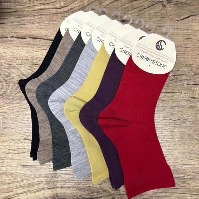 SPECIAL DEAL! 7 PAIRS Merino Wool Crew Everyday Socks | Extra Fine Premium Merino Wool Everyday Crew Socks - CHERRYSTONEstyle