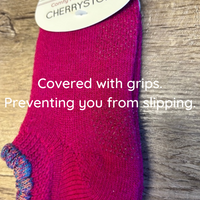 CHERRYSTONE® Thermal Wool Blend Slipper Socks with Grips | Size Medium | Charcoal with  Mixed Color Picot Trim - CHERRYSTONEstyle