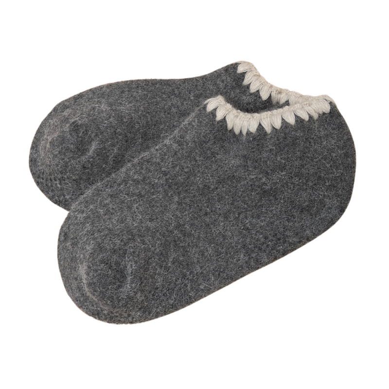 Handcrafted Angora Slipper Socks | With Grips | Medium - CHERRYSTONEstyle