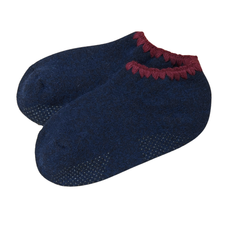 Handcrafted Angora Slipper Socks | With Grips | Medium - CHERRYSTONEstyle