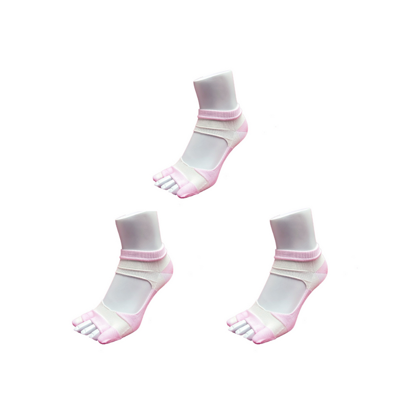 SPECIAL DEAL! 3 PAIRS | Bunion Support Foot Care Socks | White/Pink - CHERRYSTONEstyle