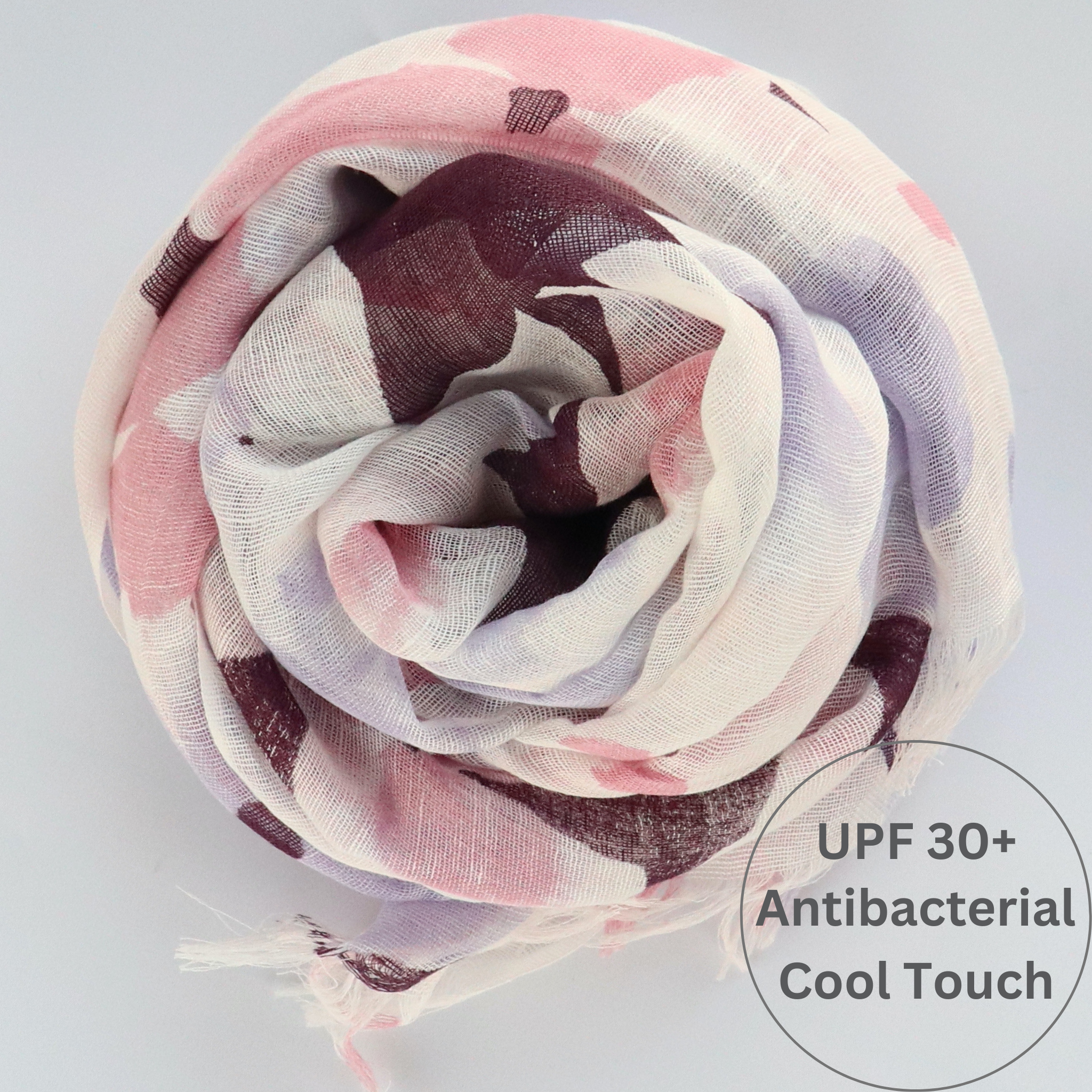 UPF 30+ Handwoven Cooling Fabric Linen Scarf on Loom | Flower Bouquet