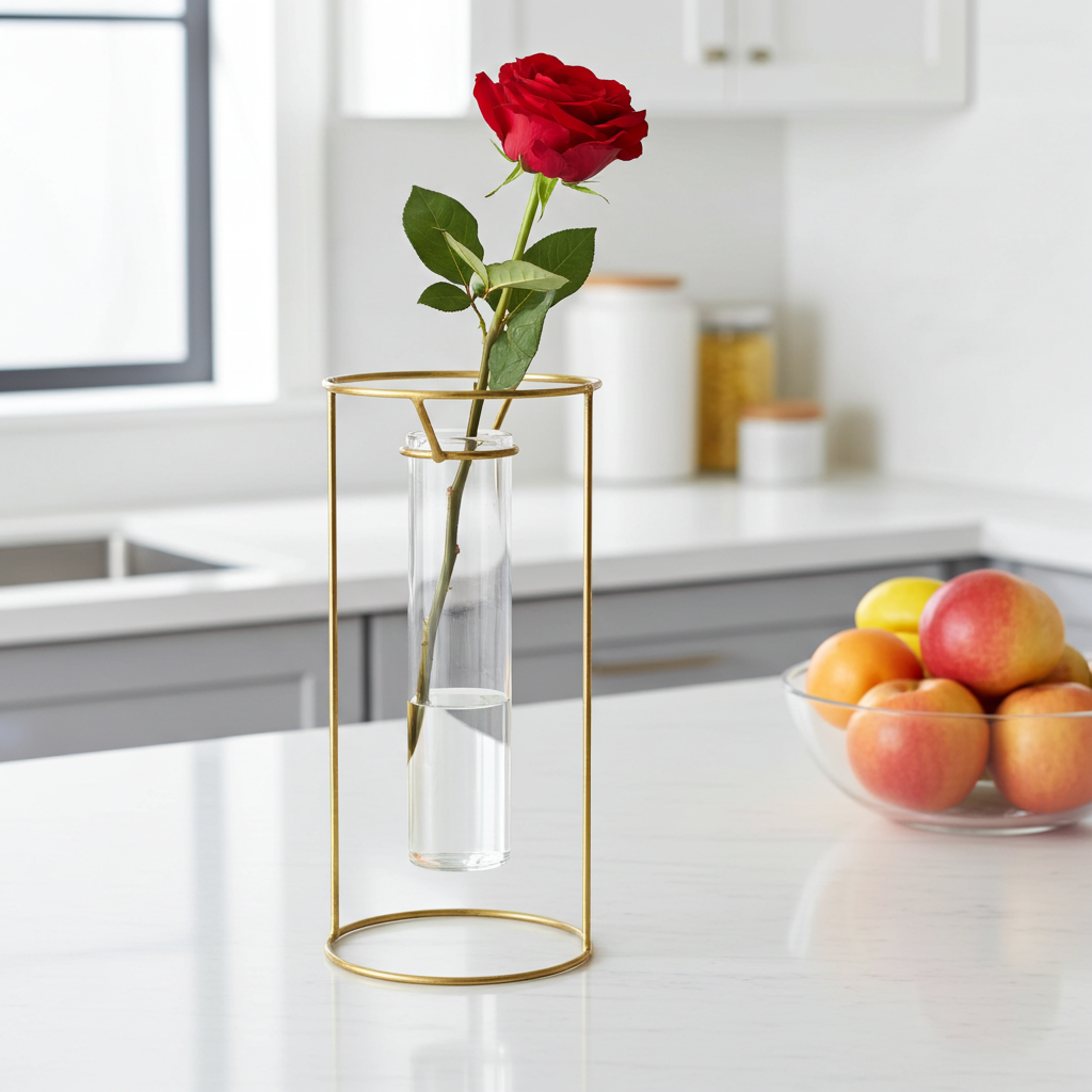 Stand Brass Vase | Circle - CHERRYSTONE