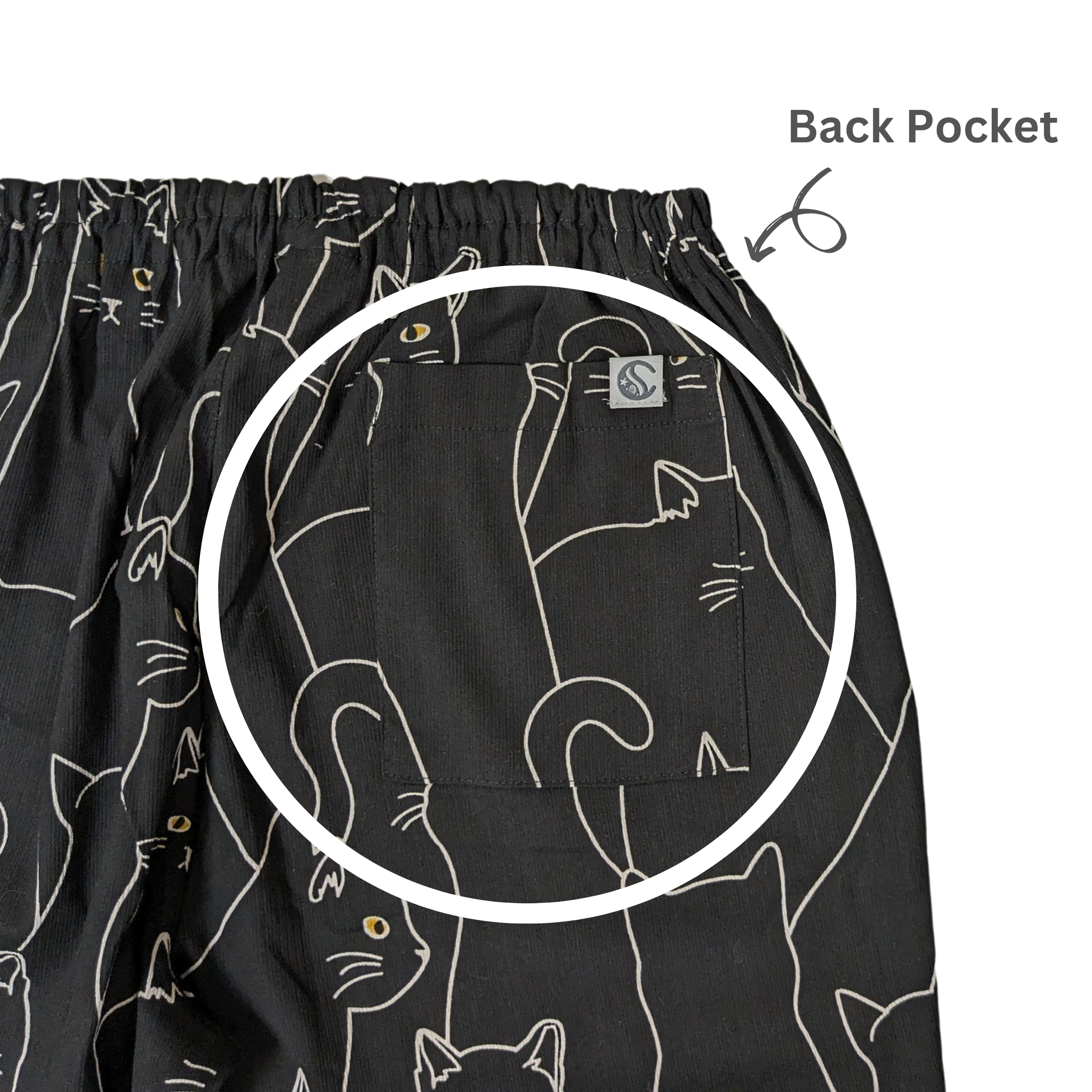 Cool, Stretchy, Comfy Lounge Pants | Unisex | Black Cat