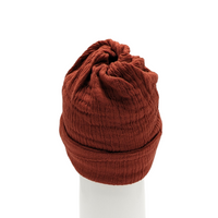 3-Way Versatile Cotton Beanie.Made from 100% breathable cotton gauze, featuring a soft and lightweight design. This beanie can be transformed into a neck warmer, face mask, turban, or headband.
CHERRYSTONEstyle