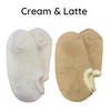 Airy Grace Organic Cotton Slipper Socks with Fuzzy Trim. Moisture-absorbing and heat-retaining properties. Undyed in a natural color, featuring a cozy, double-knit ribbed 