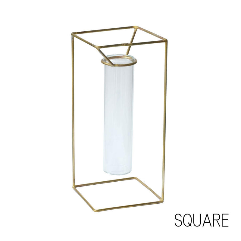 PIKE Stand Brass Vase | Square or Circle - CHERRYSTONEstyle