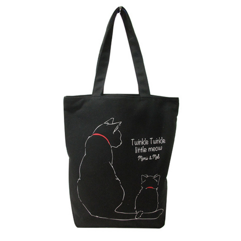 Upcycled Eco-Friendly Mommy and Me Animal Design Tote | Panda, Cat or Shiba Inu | Off White or Black -Plenty of space inside to easily accommodate for your laptop, books, clothes, & groceries. Crafted from high-quality, sustainable, and eco friendly materials. Top zipper, a side zipper pocket and a pocket inside for your smartphone. CHERRYSTONEstyle