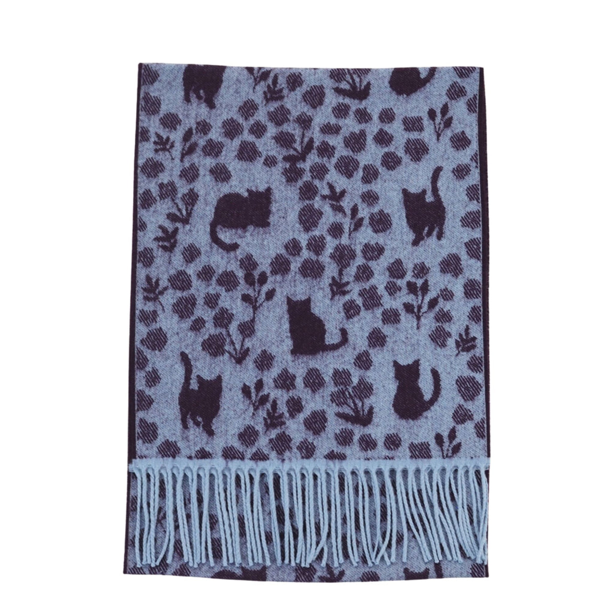 Cat & Flower Design Lightweight Winter Scarf