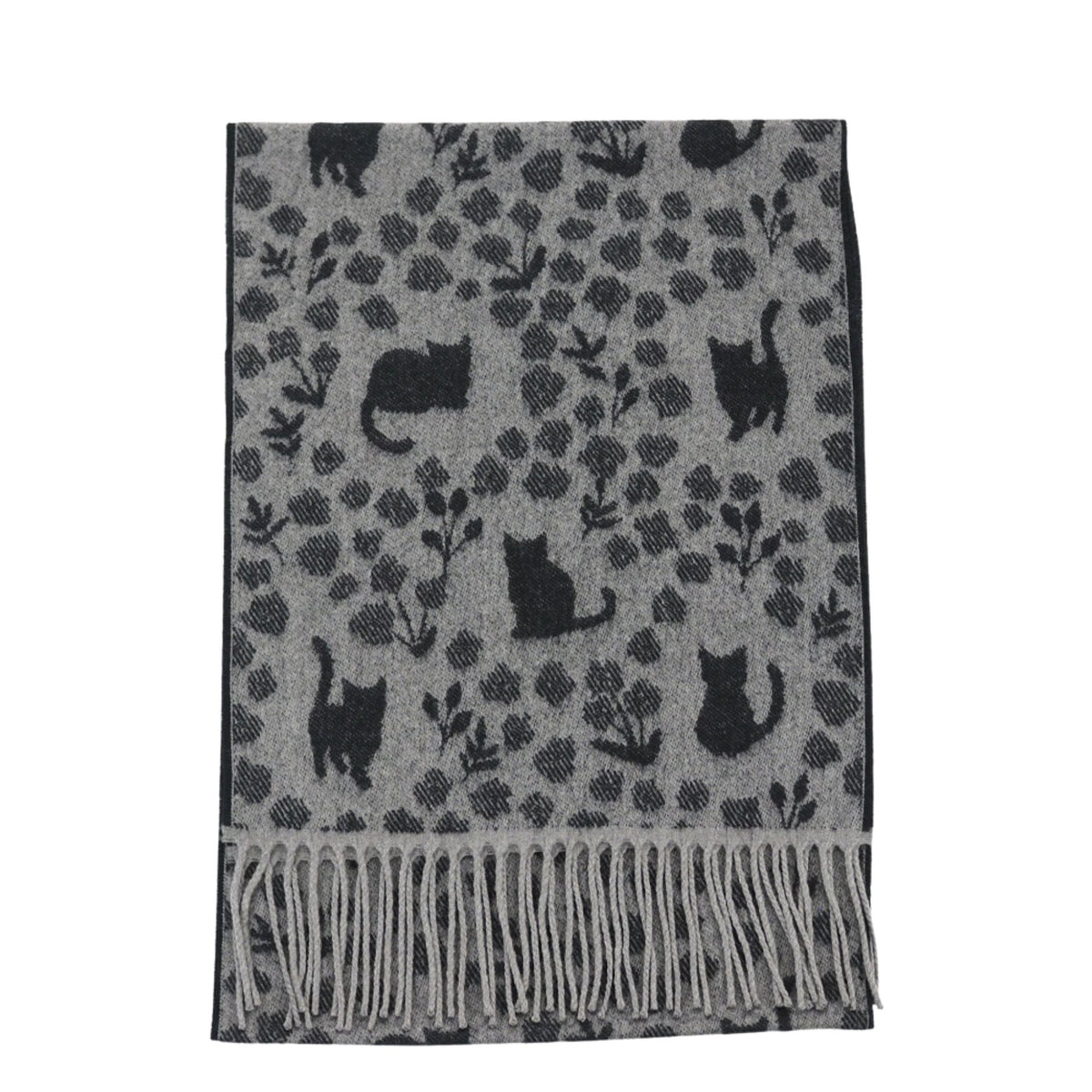 Cat & Flower Design Lightweight Winter Scarf