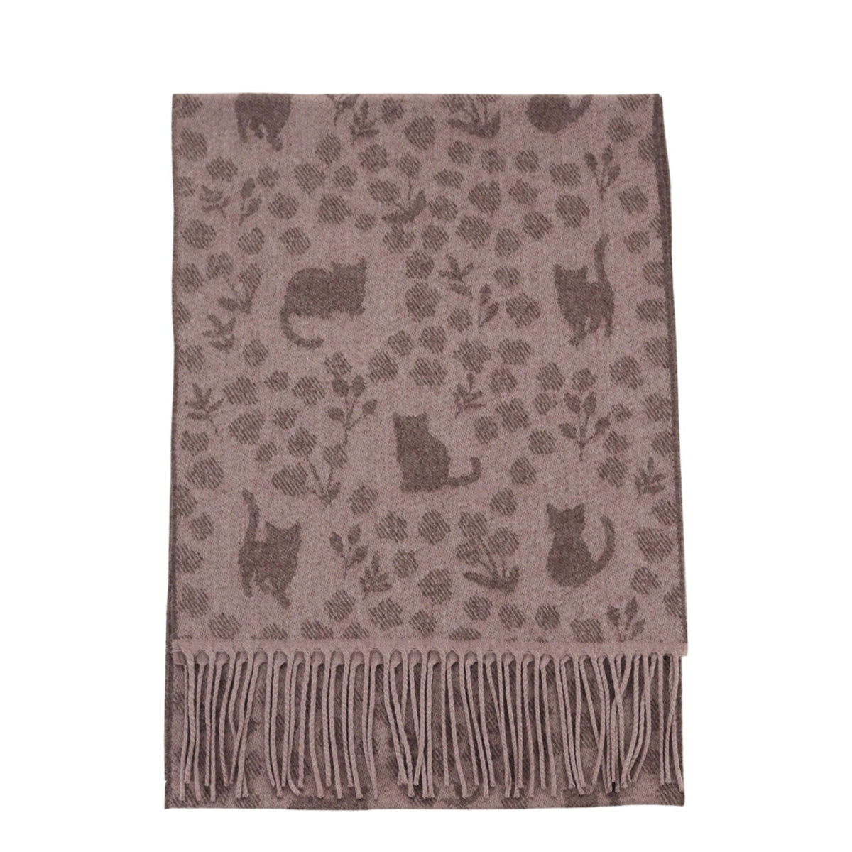Scarf with cat pattern on a white background