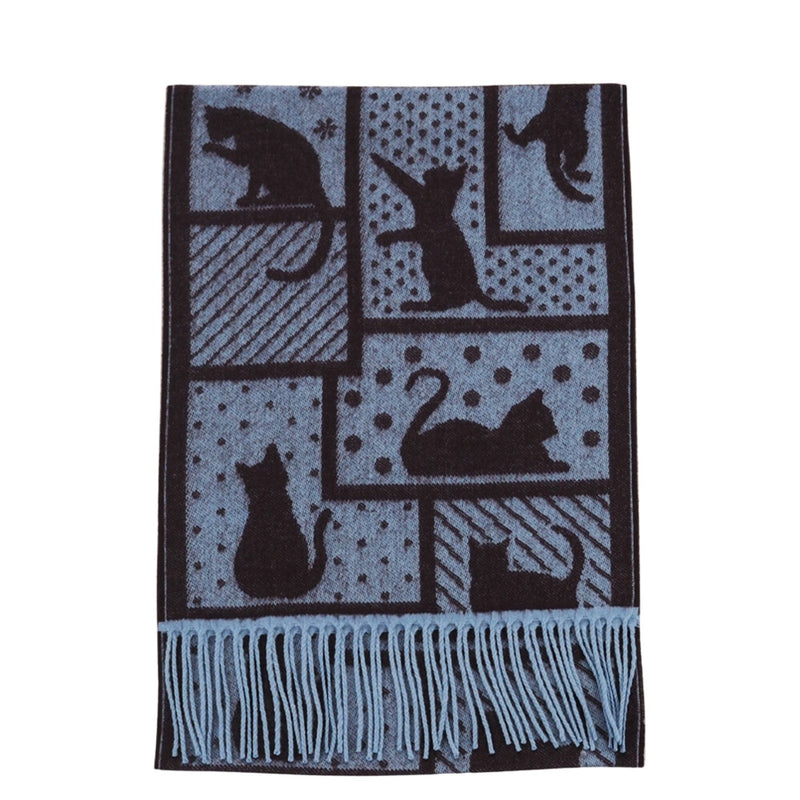 Cat Design Lightweight Winter Scarf