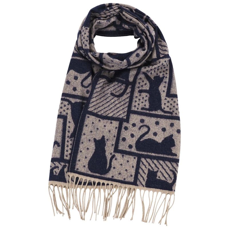 Cat Design Lightweight Winter Scarf