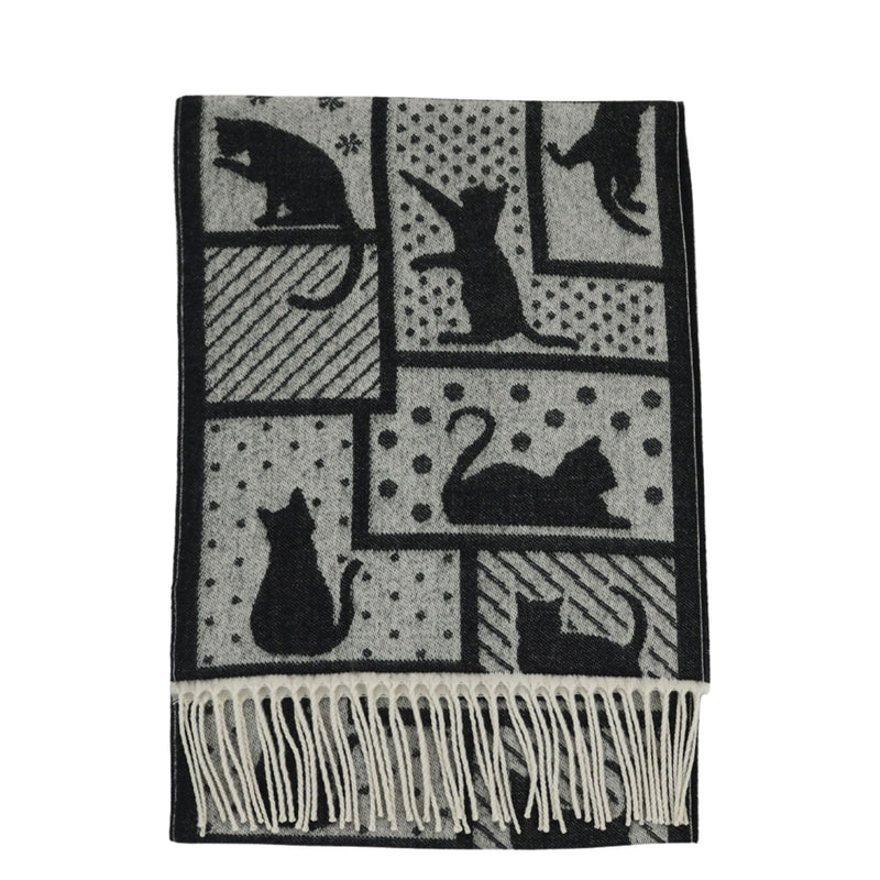 Cat Design Lightweight Winter Scarf
