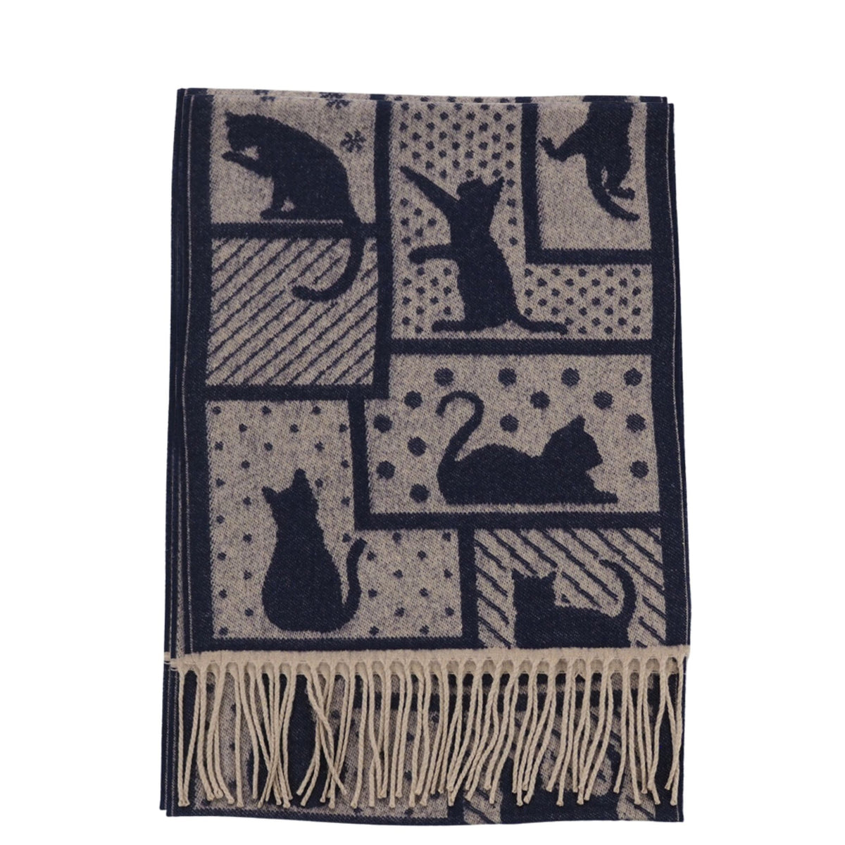 Cat Design Lightweight Winter Scarf